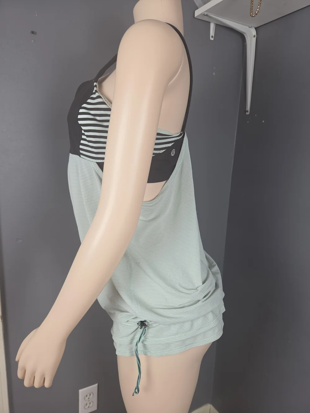lululemon athletica Black & Mint Striped Tank